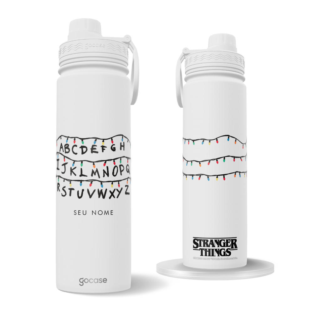 Garrafa Térmica Fresh + Ebook - Stranger Things - Pisca Pisca