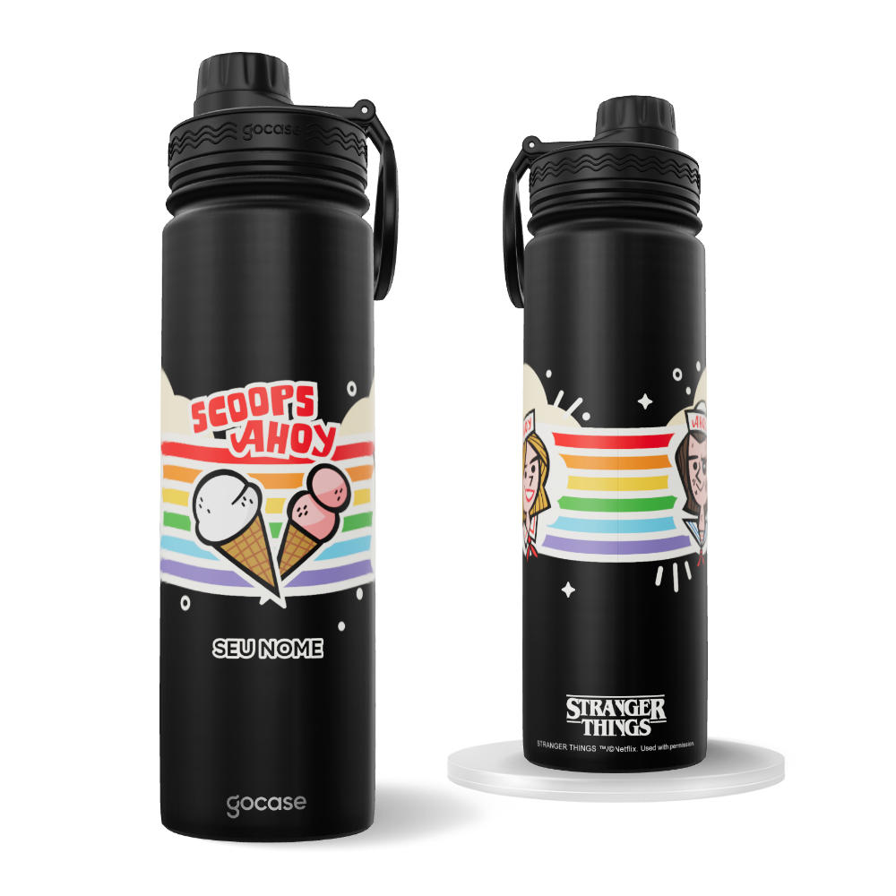 Garrafa Térmica Fresh + Ebook - Stranger Things - Scoops Ahoy