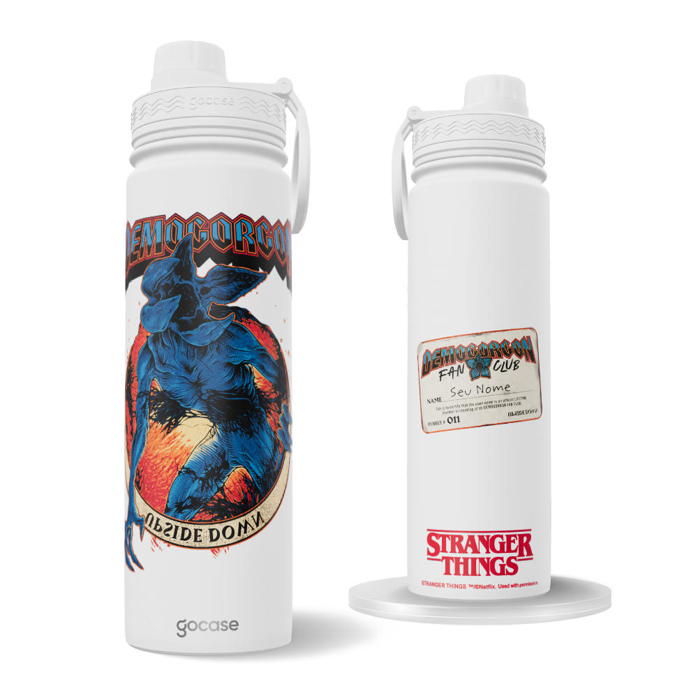 Garrafa Térmica Fresh + Ebook - Stranger Things - Demogorgon Fan Club