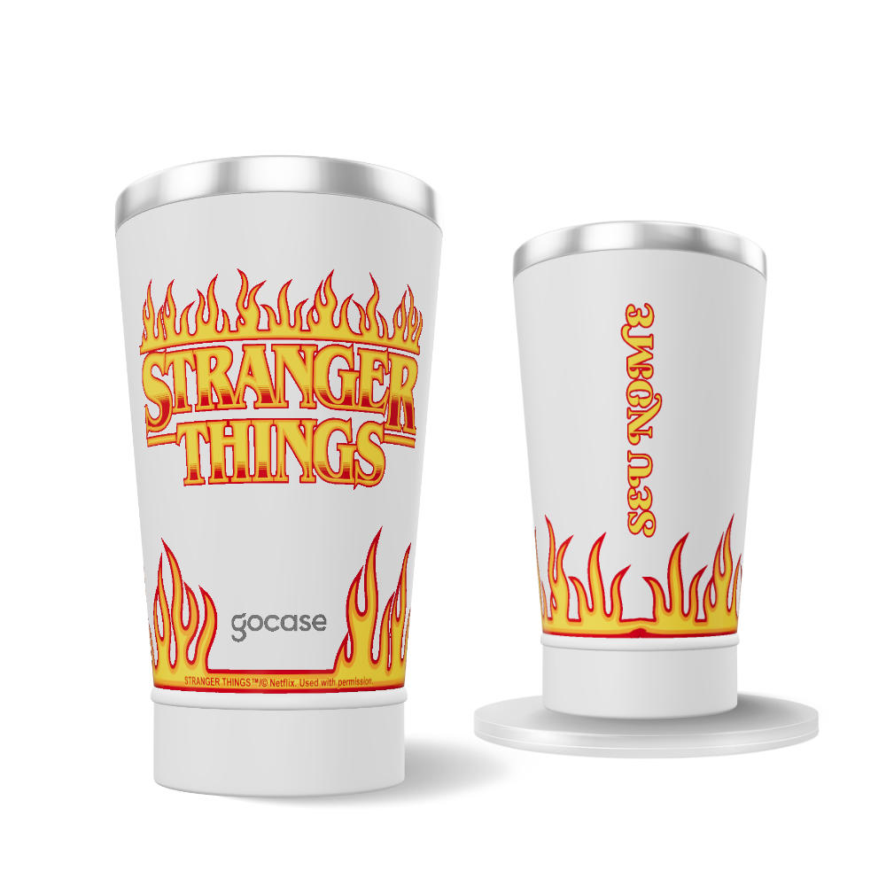 Copo Térmico + Ebook -  Stranger Things - Fire