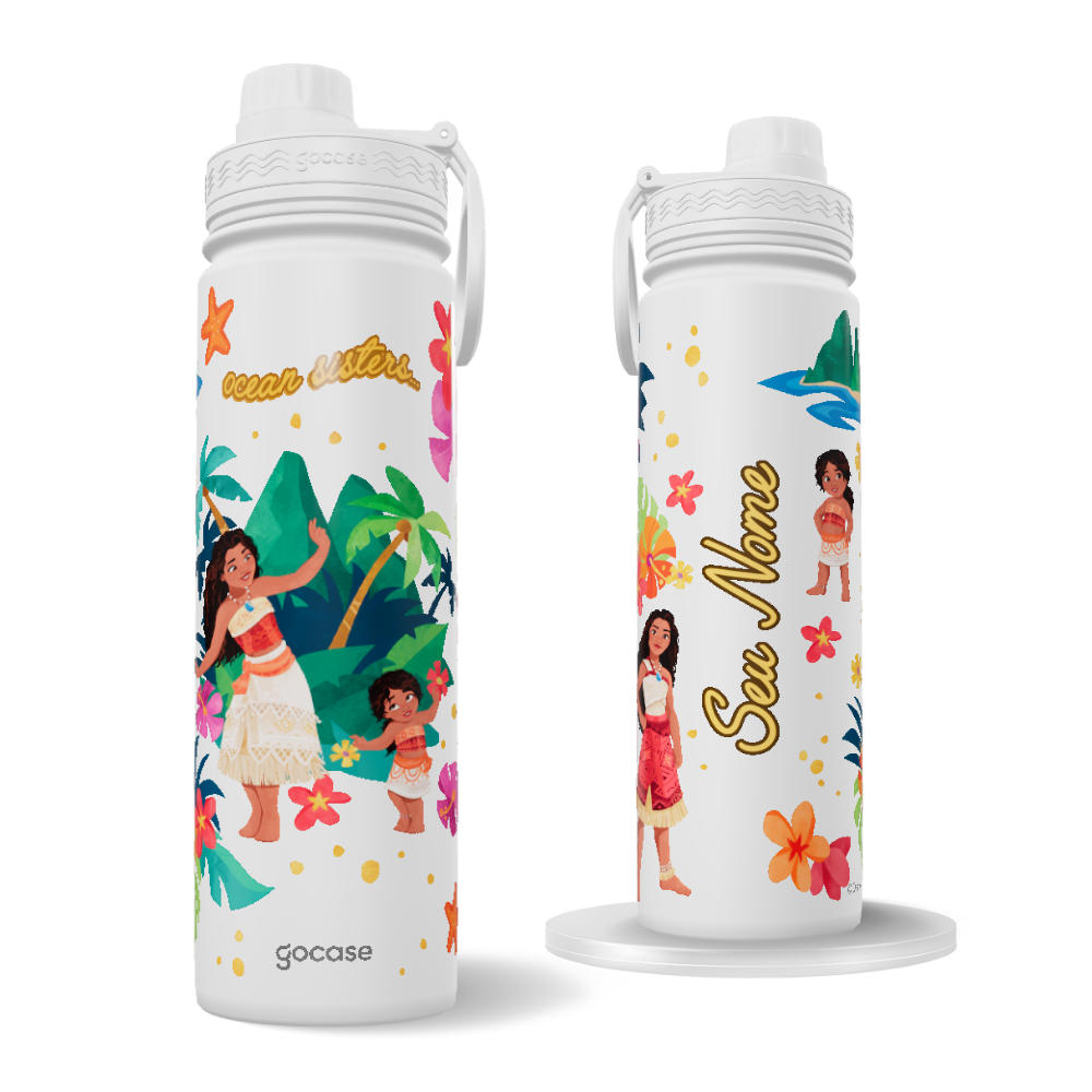 Garrafa Térmica Fresh + Ebook - Moana 2 - Irmãs do Oceano