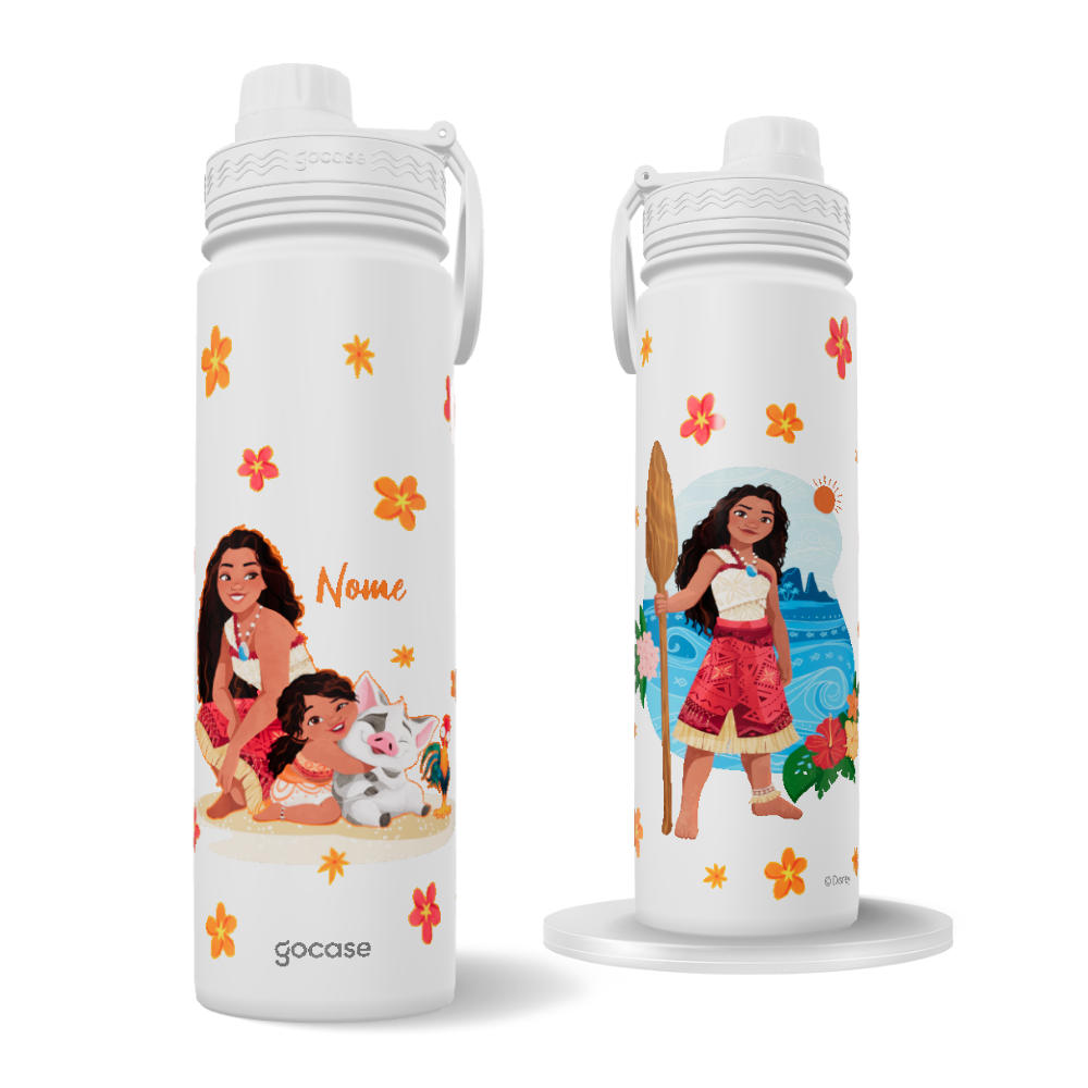 Garrafa Térmica Fresh + Ebook - Moana 2 - Melhores Amigos