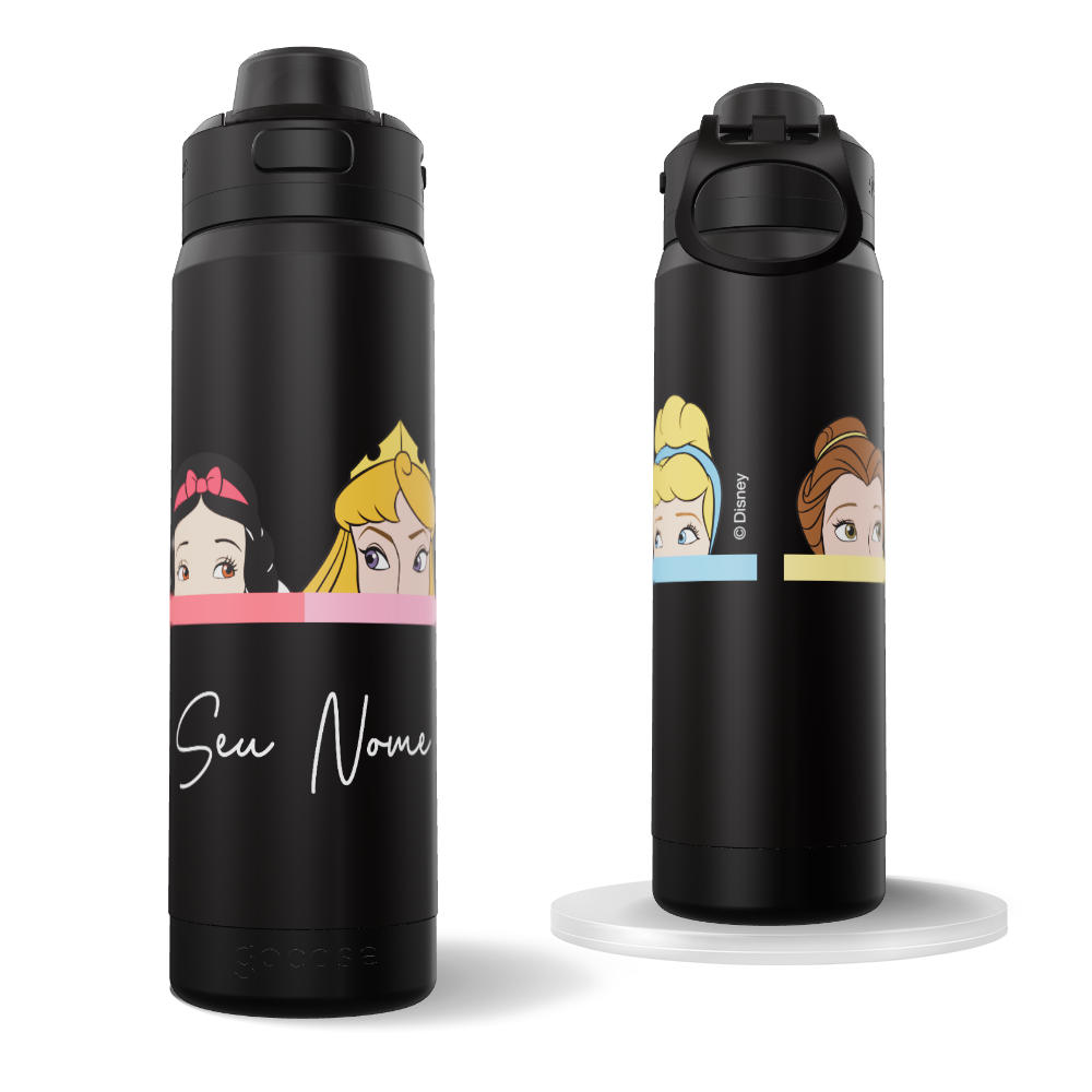 Garrafa Térmica Flip Pro - Princesas - Paleta de Cores