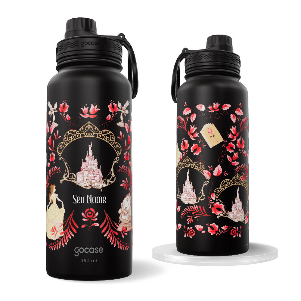 Garrafa Térmica Flip Pro - Princesas - Bella Jardim Encantado