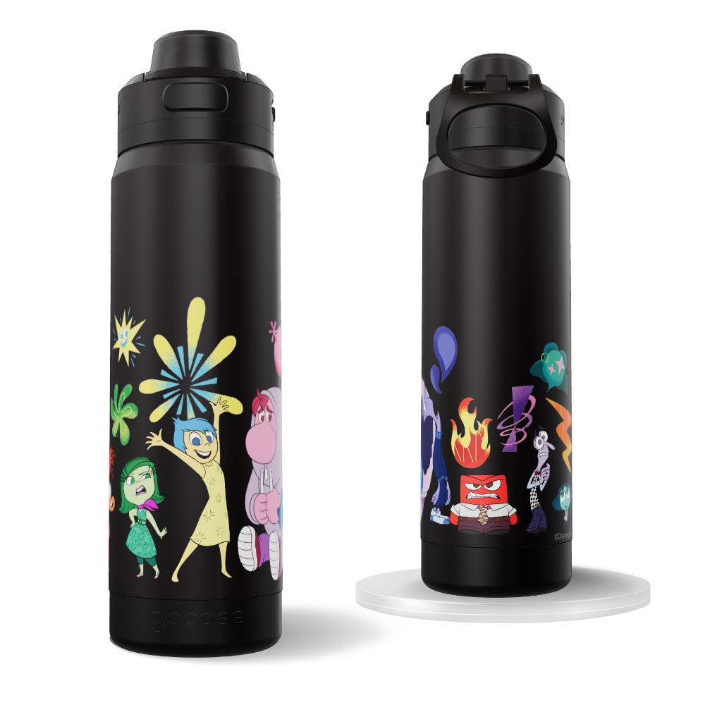 Garrafa Térmica Flip Pro - Divertidamente  - Personagens 360º