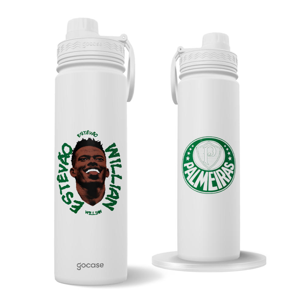 Garrafa Térmica Fresh + Ebook -  Palmeiras - Estevão Willian