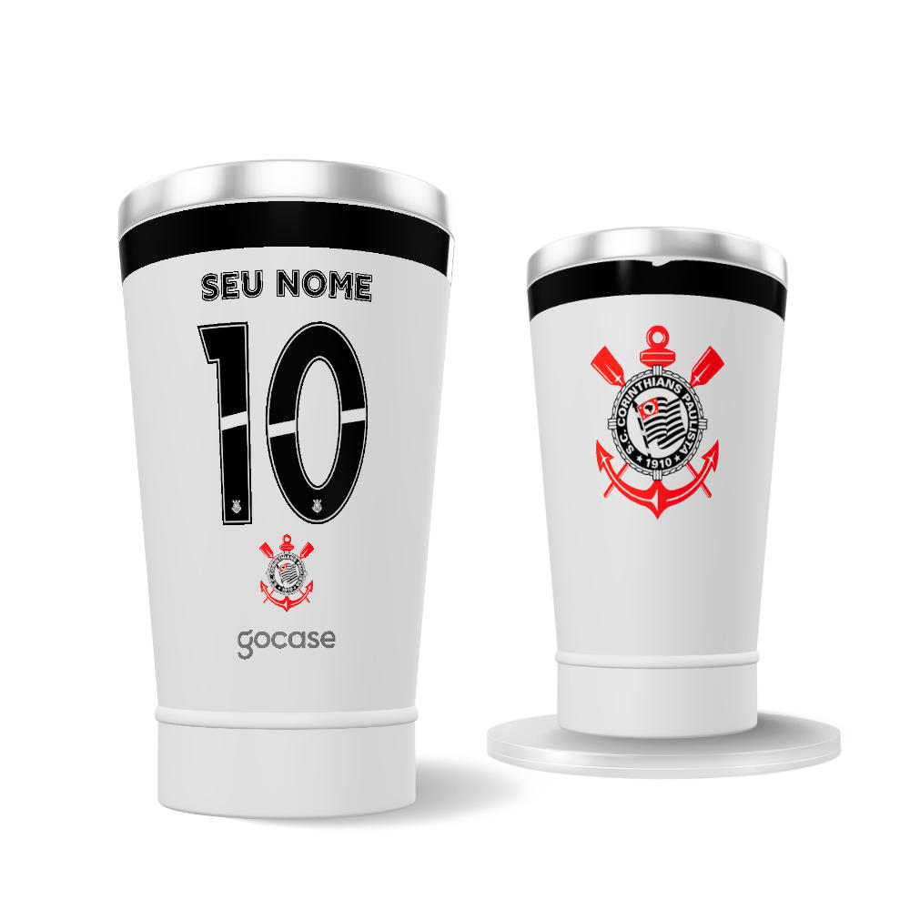 Copo Térmico Cerveja + Ebook - Corinthians - Uniforme 1 2025 P