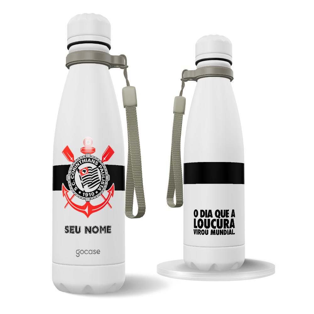 Garrafa Térmica Urban + Ebook - Corinthians - Uniforme 1 2025