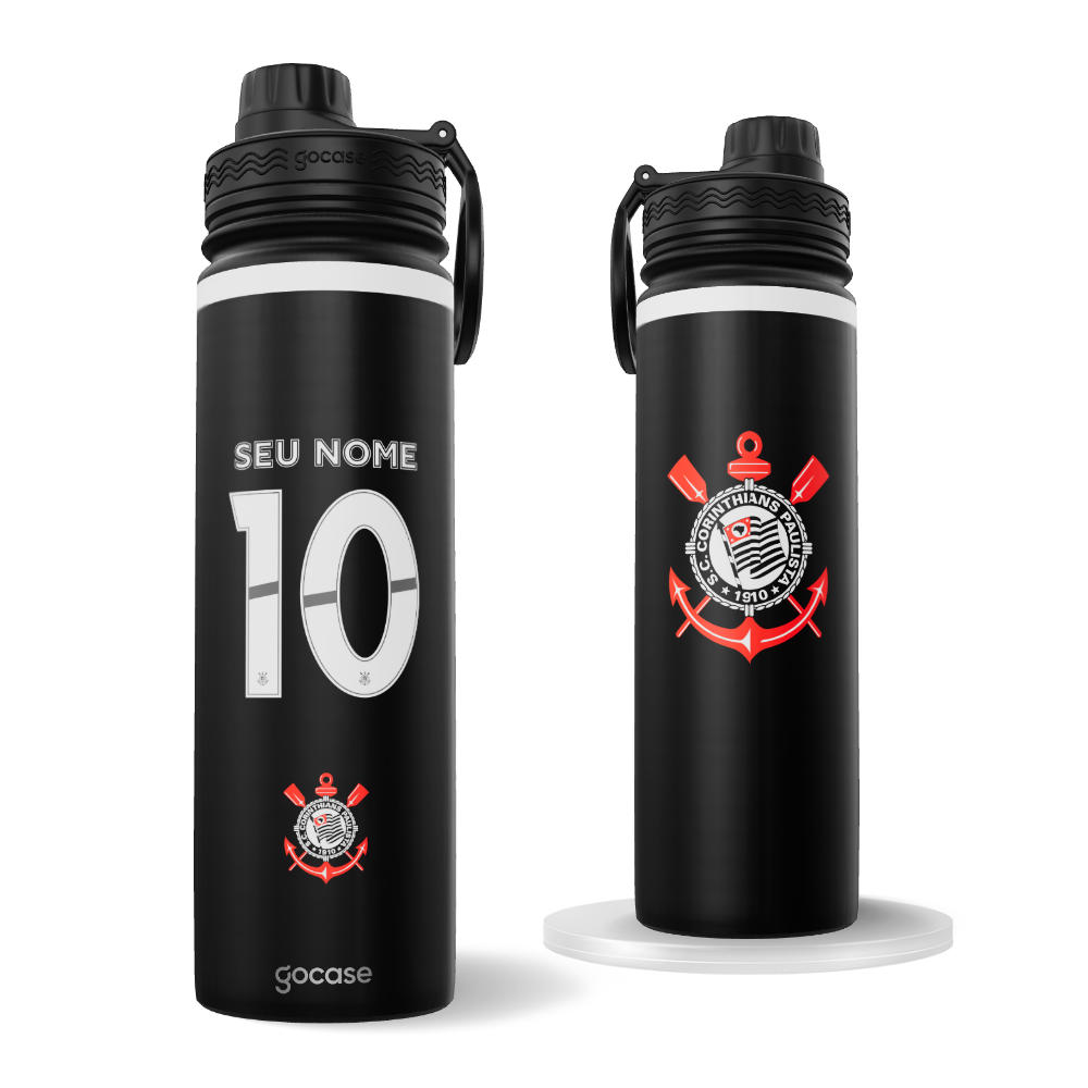 Garrafa Térmica Fresh + Ebook - Corinthians - Uniforme 2 2025 P