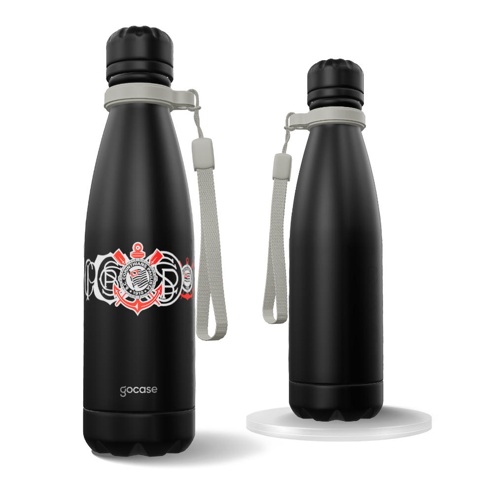 Garrafa Térmica Urban + Ebook - Corinthians - Escudos em Textura