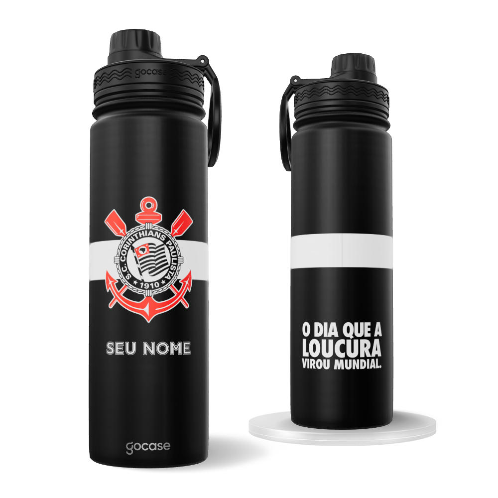 Garrafa Térmica Fresh + Ebook - Corinthians - Uniforme 2 2025