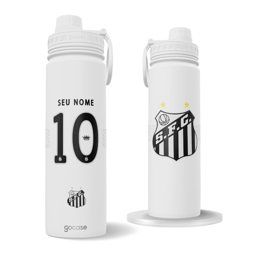 Garrafa Térmica Fresh + Ebook - Santos - Uniforme 1 2025 P