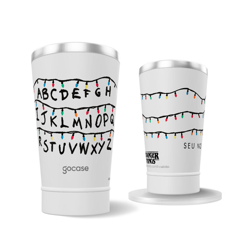 Copo Térmico + Ebook -  Stranger Things - Pisca Pisca
