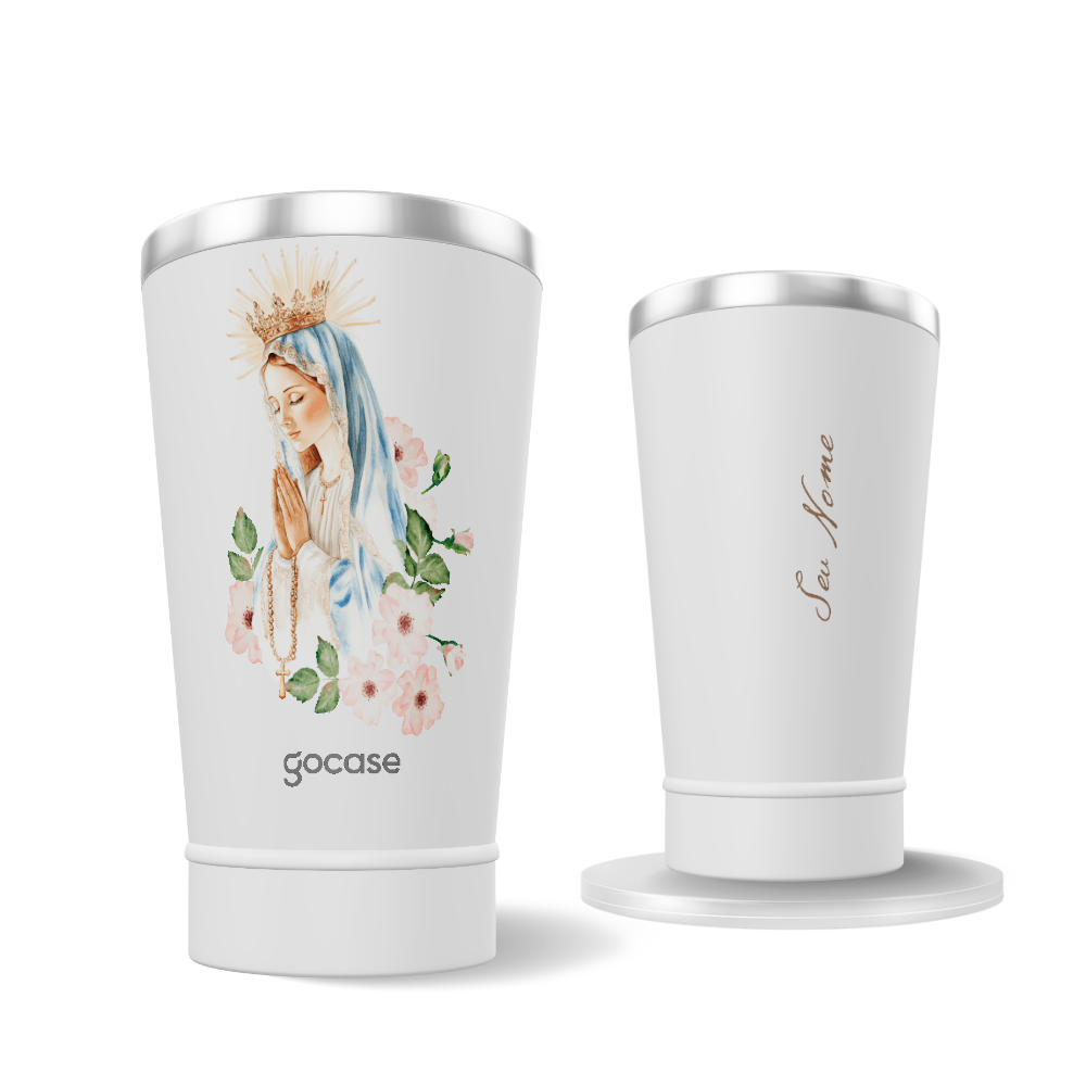 Copo Térmico + Ebook -  Mãe Maria - Aquarela