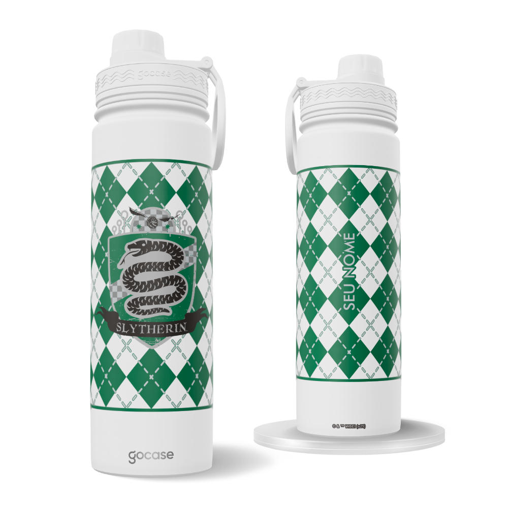 Garrafa Térmica Fresh + Ebook - Harry Potter - Sonserina Xadrez