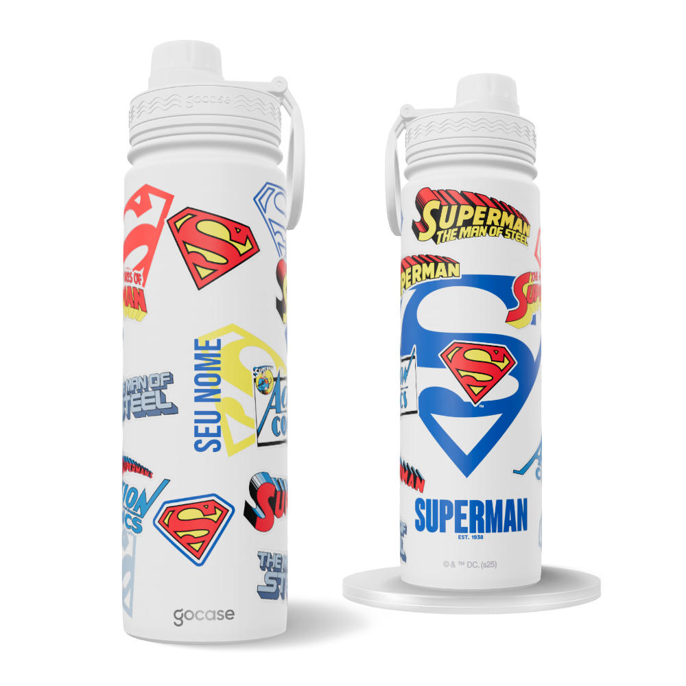 Garrafa Térmica Fresh + Ebook - Superman - Super Logo