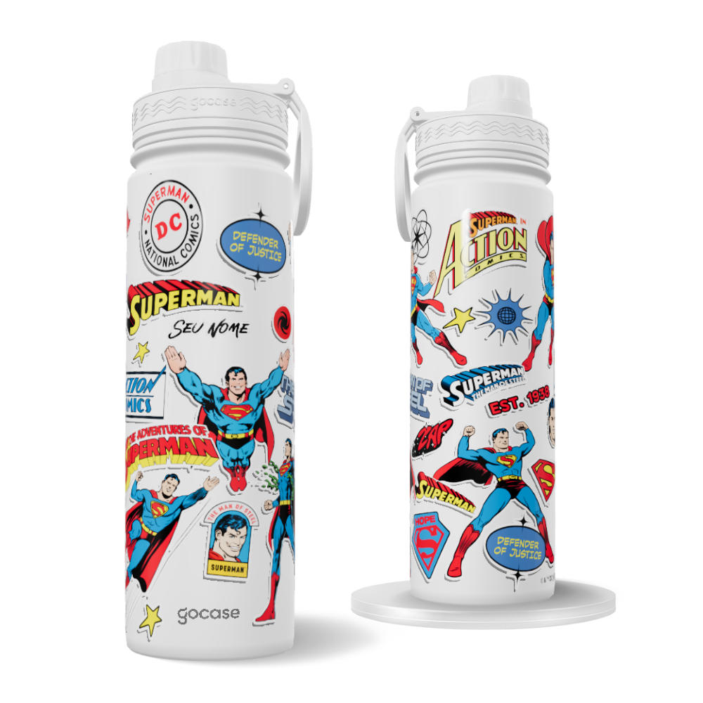 Garrafa Térmica Fresh + Ebook - Superman - Stickers