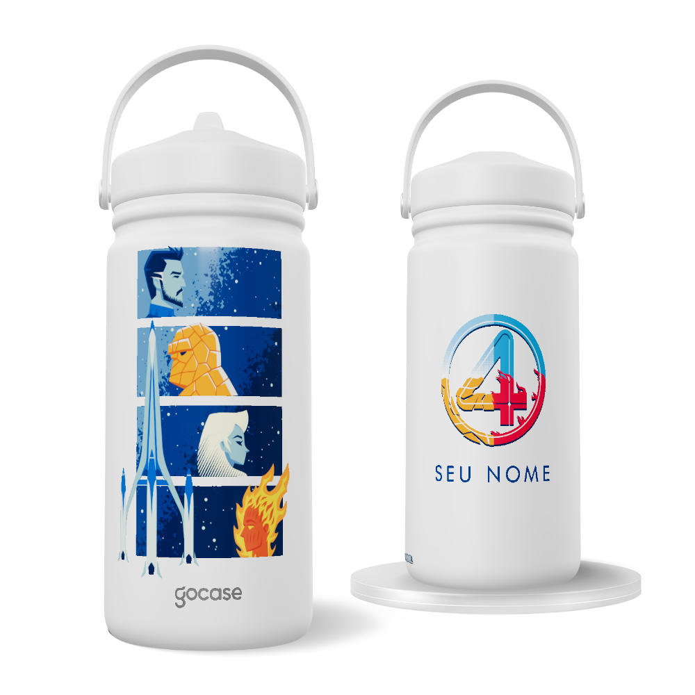 Garrafa Térmica Mini -  Quarteto Fantástico - Cosmic Crew