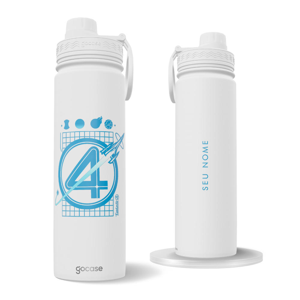 Garrafa Térmica Fresh + Ebook -  Quarteto Fantástico - Fantastic Logo