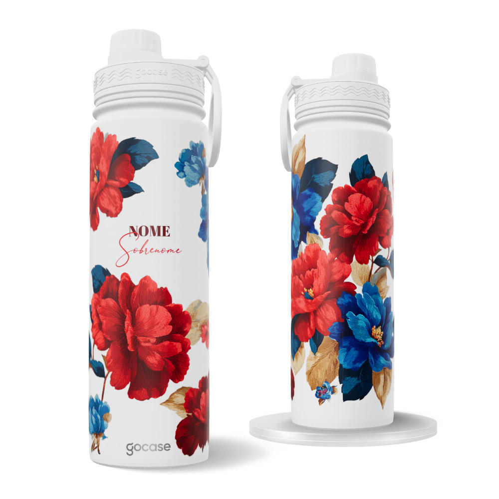 Garrafa Térmica Fresh + Ebook - Botânico Bordado