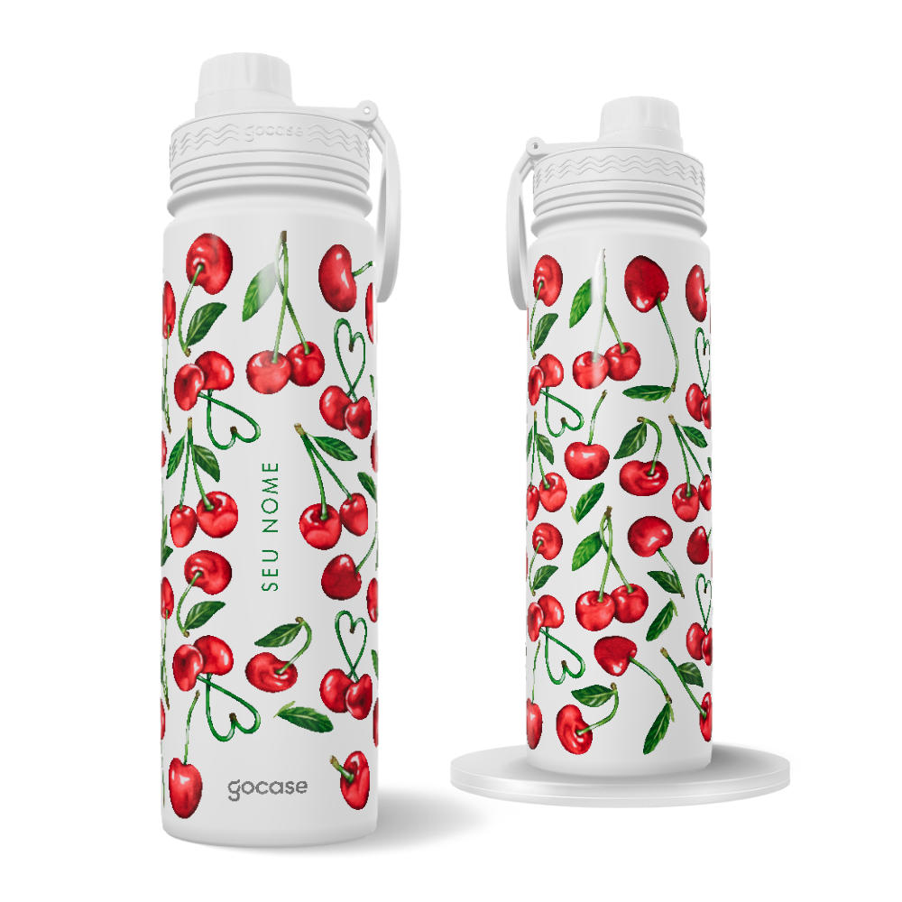 Garrafa Térmica Fresh + Ebook - Cherry Heart 