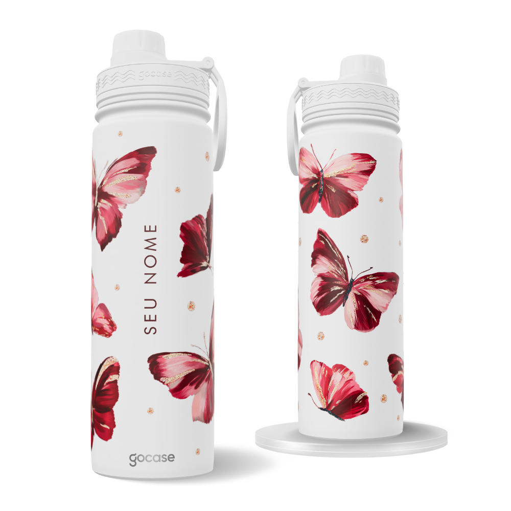 Garrafa Térmica Fresh + Ebook - Borboletas Impressionistas