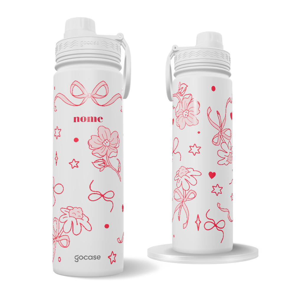 Garrafa Térmica Fresh + Ebook - Flores e Laços