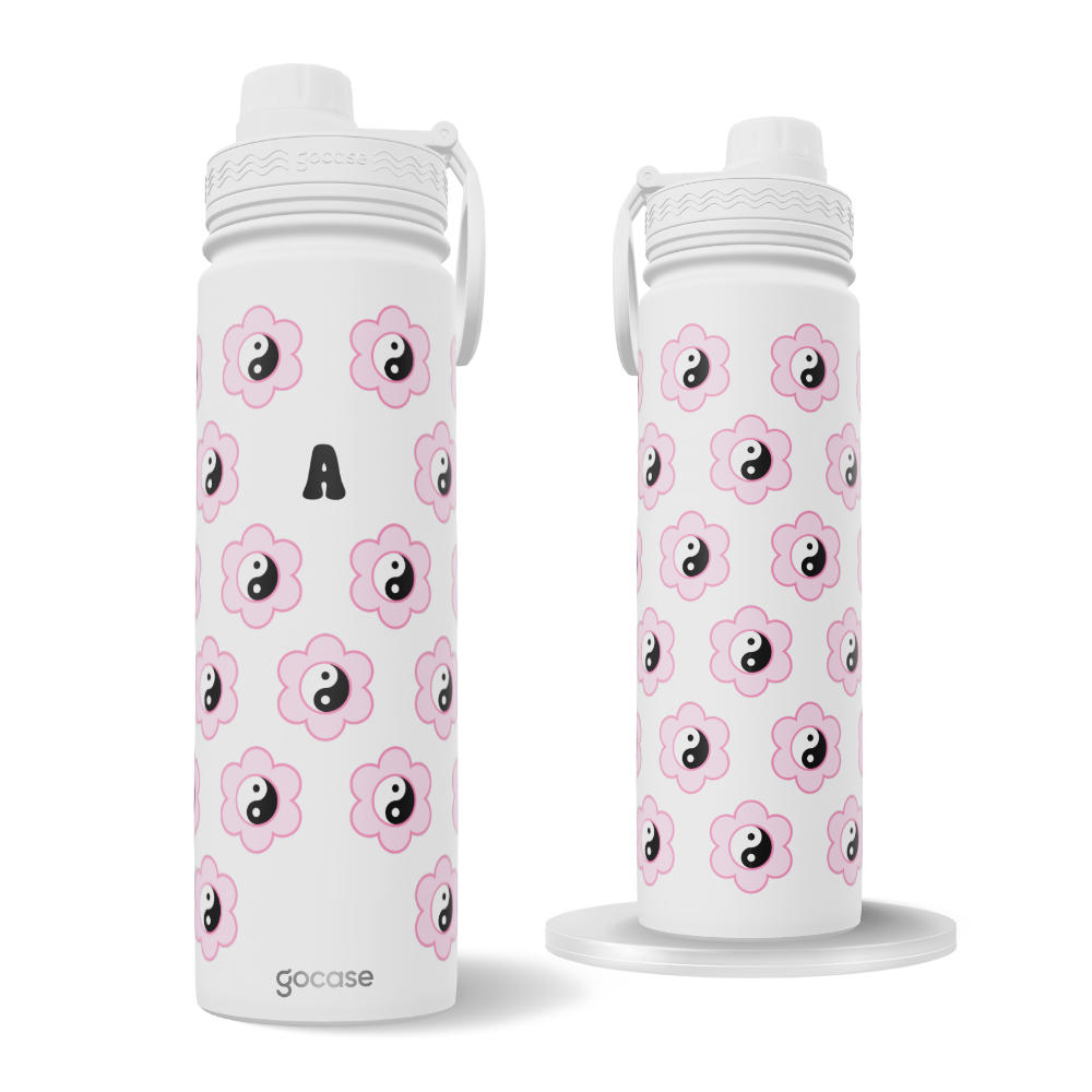 Garrafa Térmica Fresh + Ebook - Yin Yang Flowers