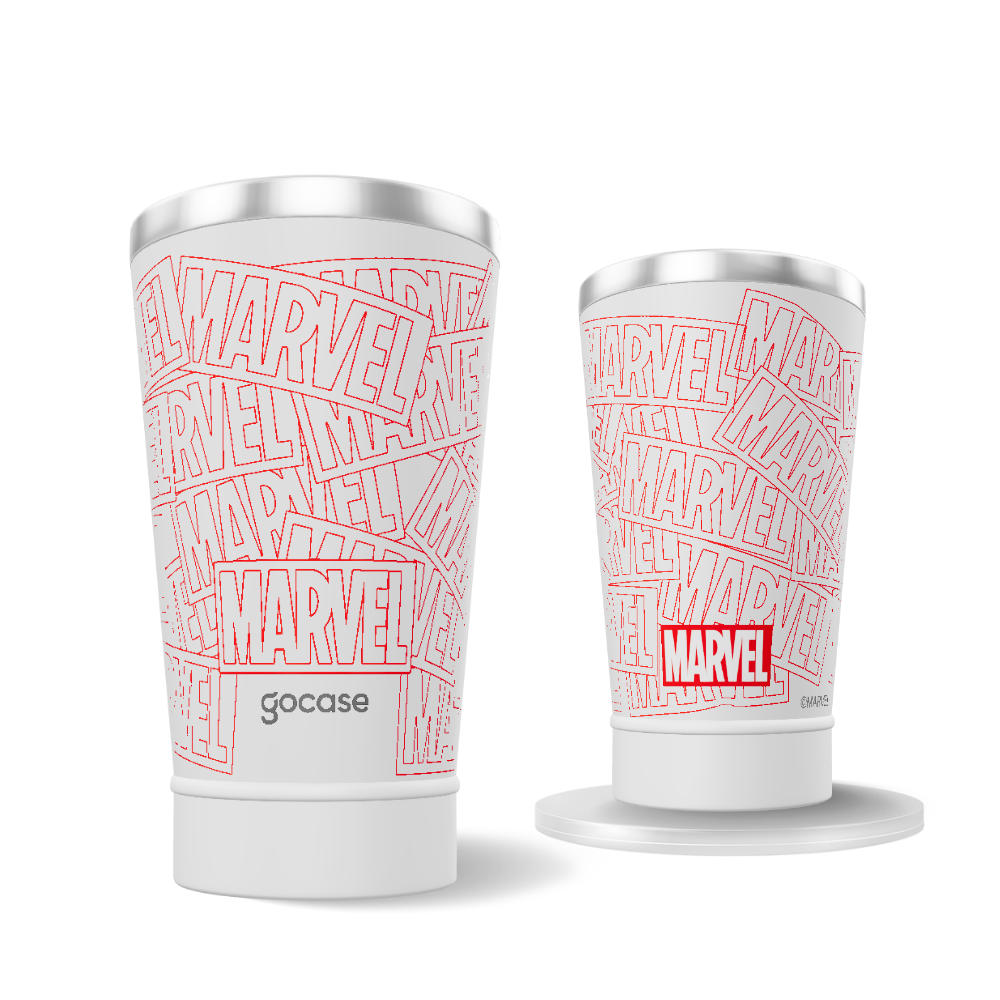 Copo Térmico + Ebook - Marvel Logo Carimbo