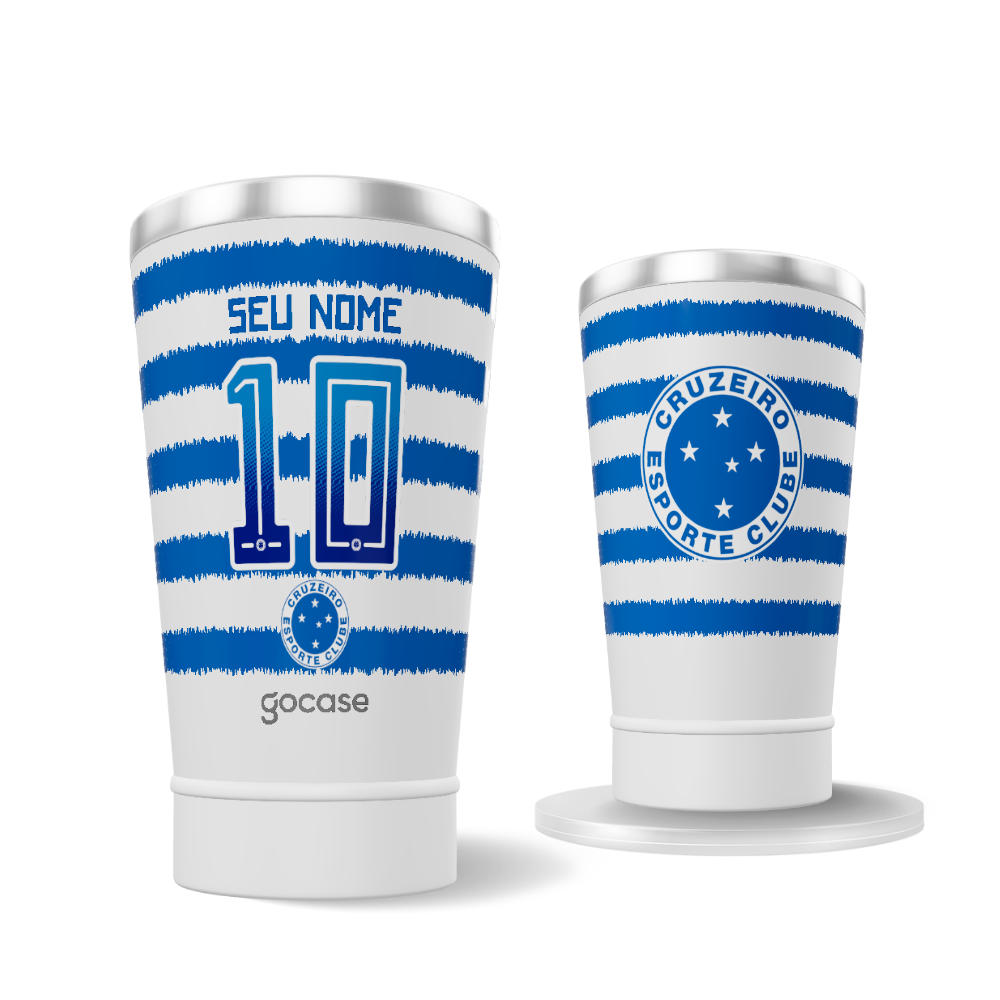 Copo Térmico Cerveja + Ebook -  Cruzeiro - Uniforme 2 2025 P