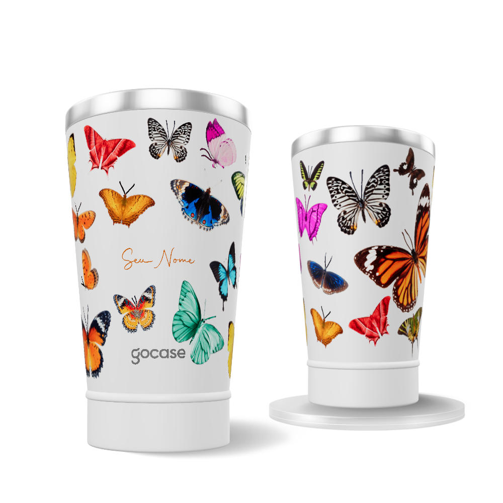 Copo Térmico + Ebook - Borboletas Realistas