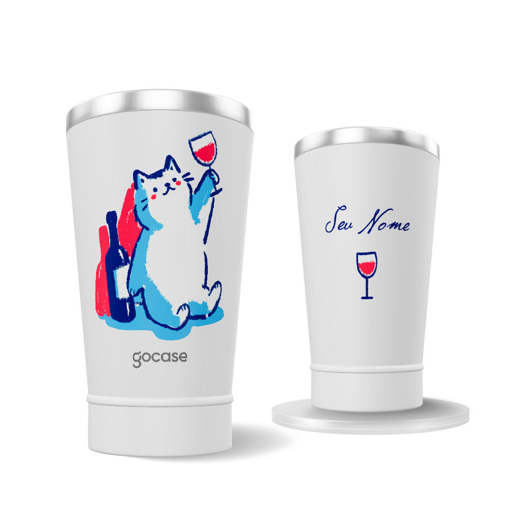 Copo Térmico + Ebook - Gato Tinto