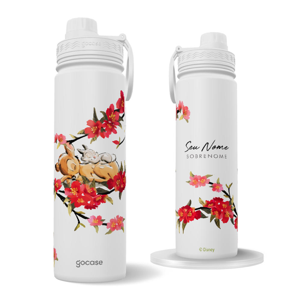 Garrafa Térmica Fresh + Ebook - Bambi - Flores Delicadas