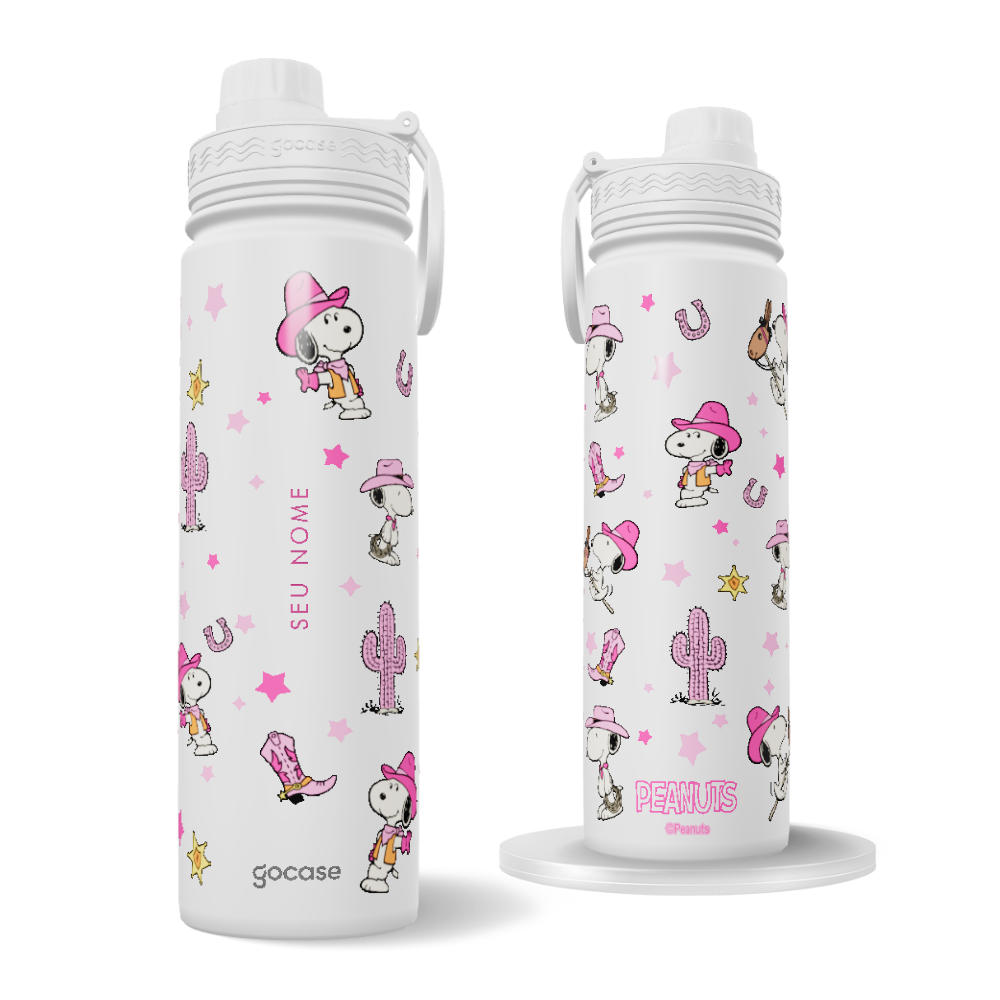 Garrafa Térmica Fresh + Ebook - Snoopy - Cowboy Pattern