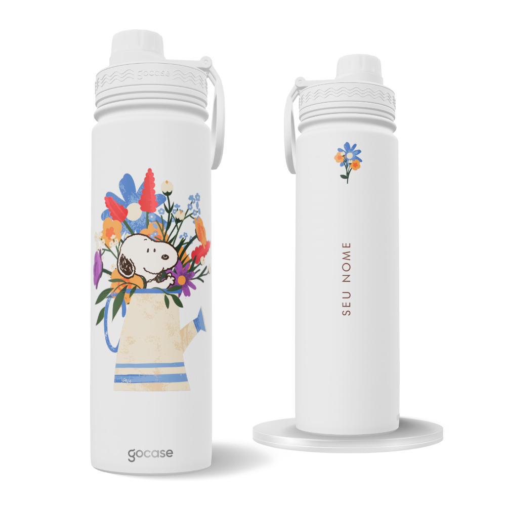 Garrafa Térmica Fresh + Ebook - Snoopy - Jarro de Flores