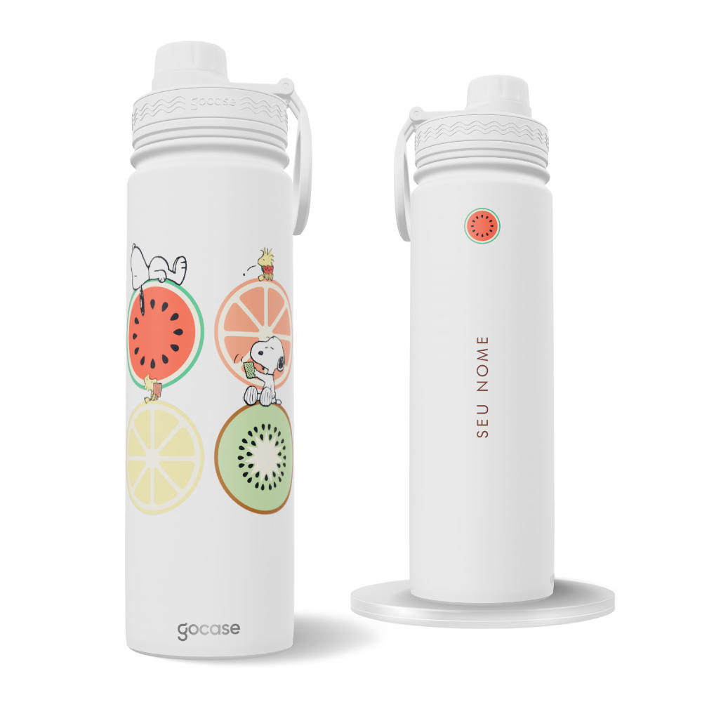 Garrafa Térmica Fresh + Ebook - Snoopy - Frutinhas