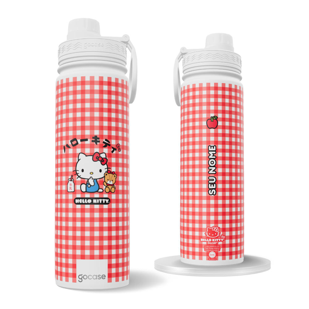 Garrafa Térmica Fresh + Ebook - Hello Kitty - Picnic Kitty