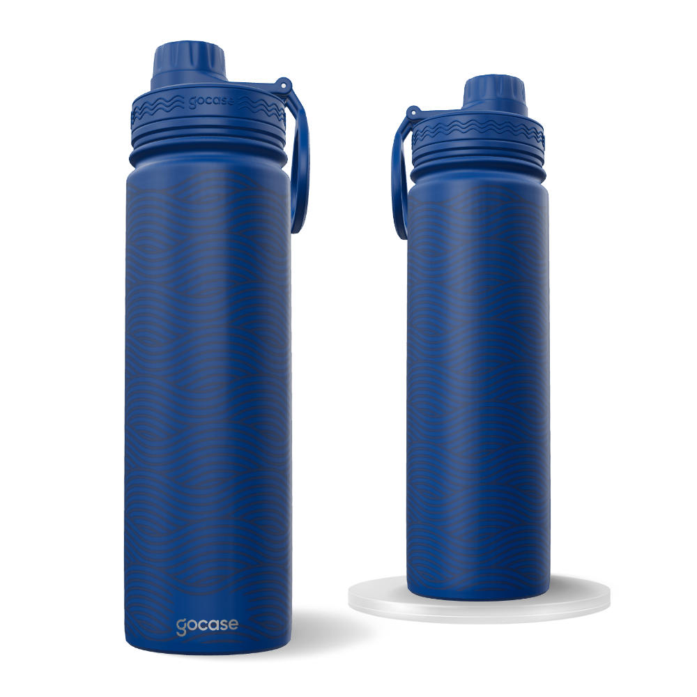  Garrafa Térmica Fresh Azul Marinho + Ebook - Waves