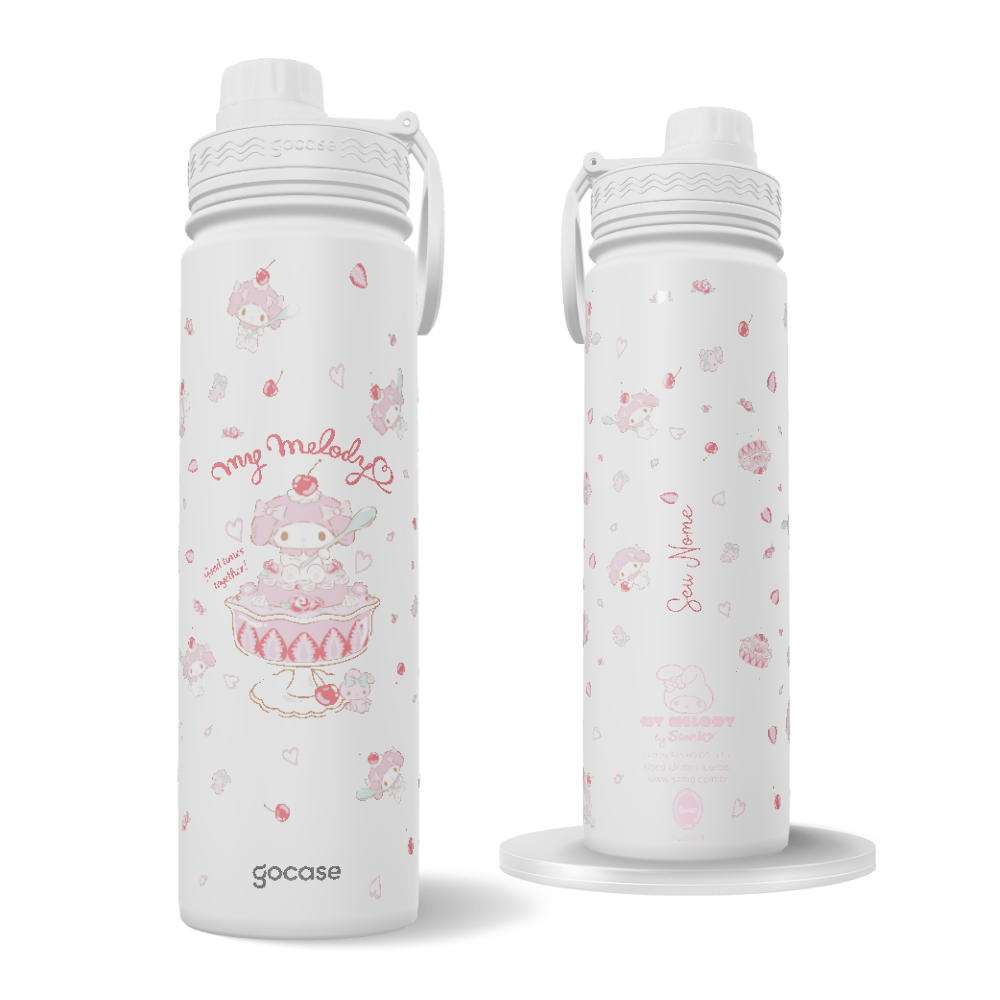 Garrafa Térmica Fresh + Ebook - Sanrio - My Melody Cake