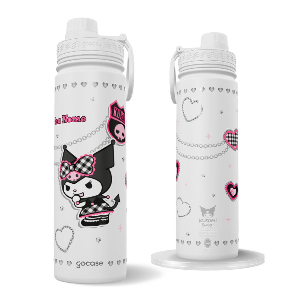 Garrafa Térmica Fresh + Ebook - Sanrio - Kuromi - Rock Baby