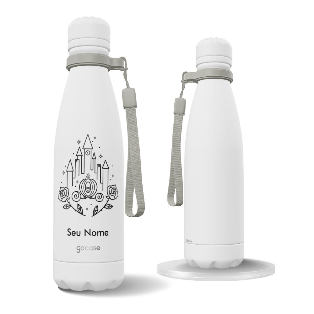 Garrafa Térmica Urban + Ebook - Princesas - Castelo Minimalista