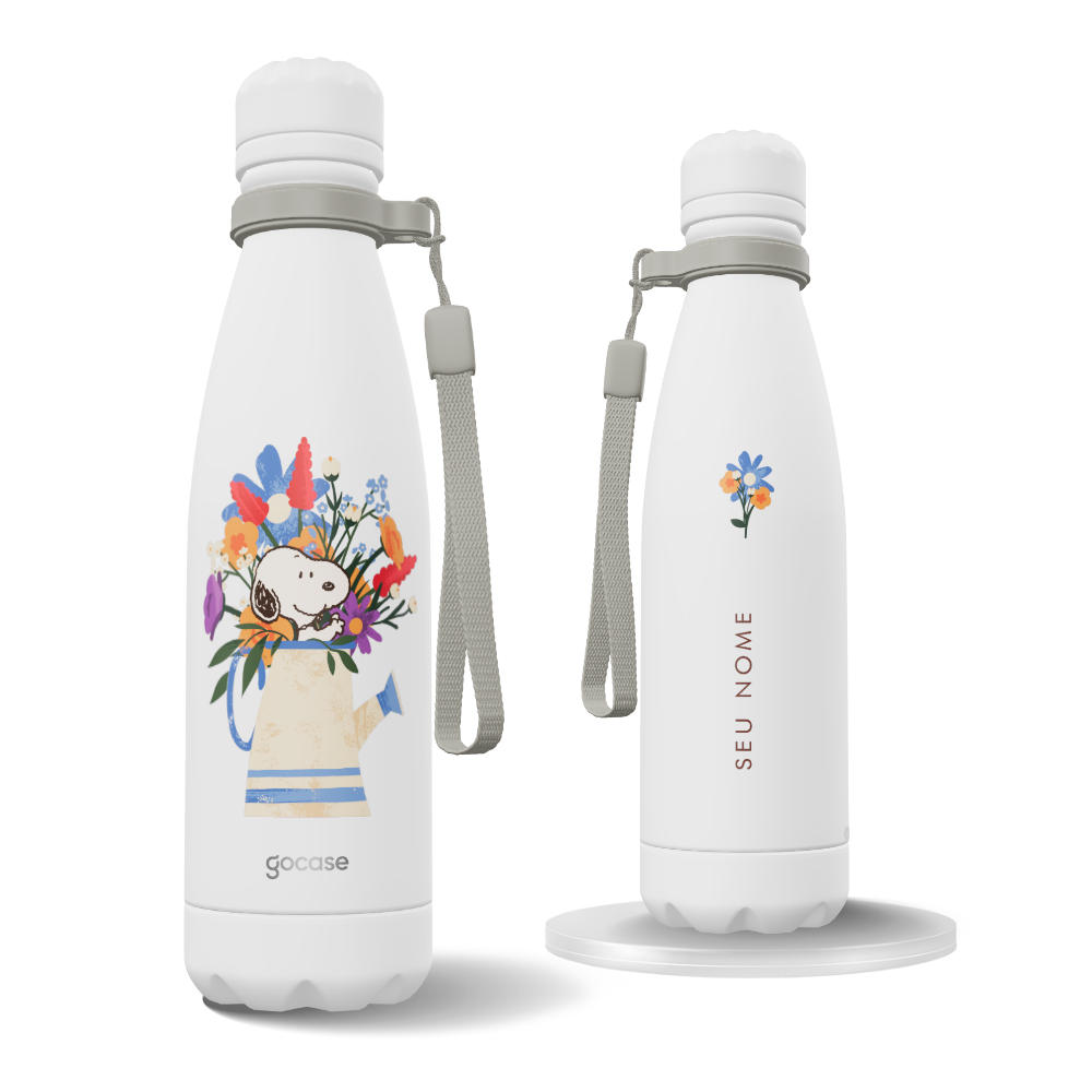 Garrafa Térmica Urban + Ebook - Snoopy - Jarro de Flores