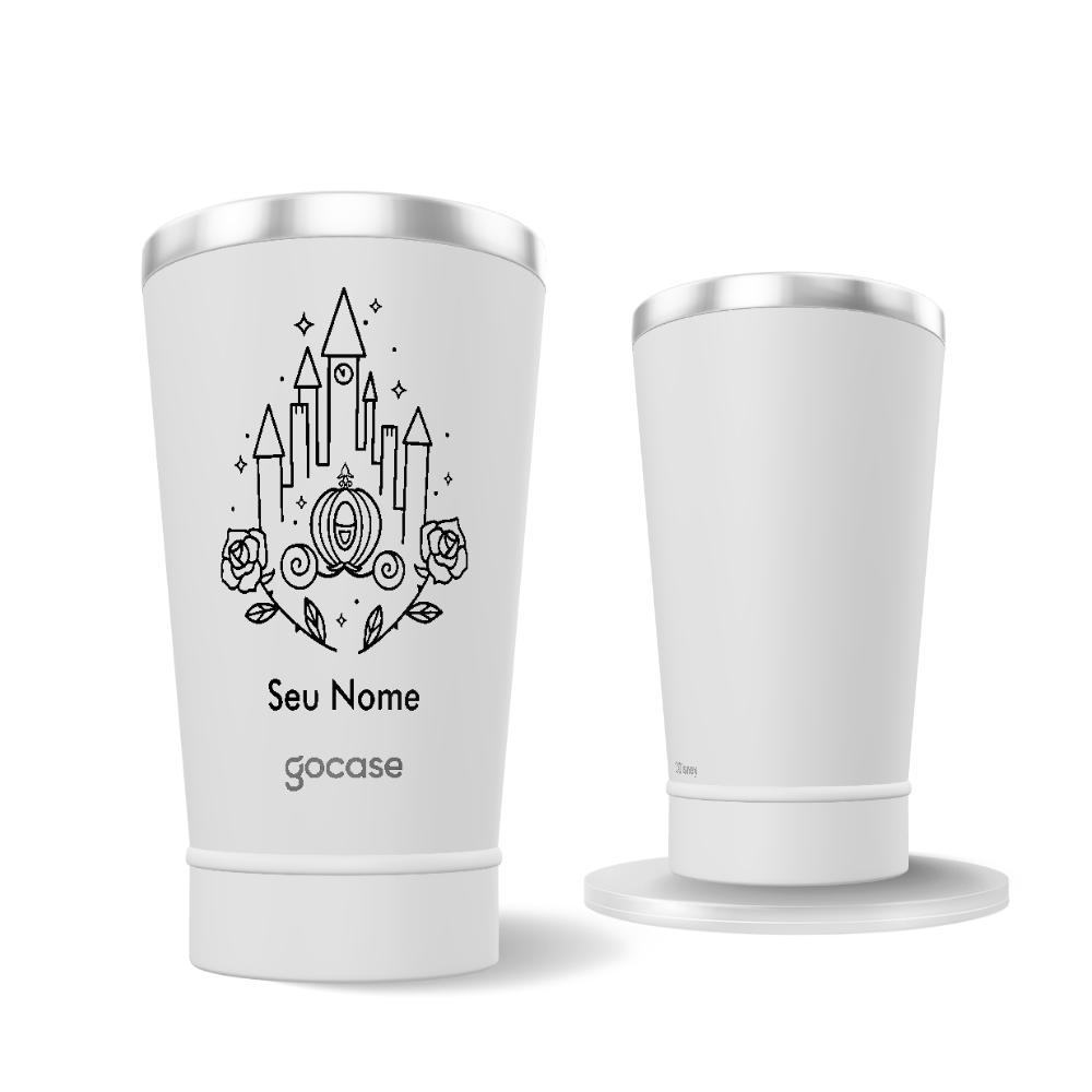 Copo Térmico + Ebook -  Princesas - Castelo Minimalista