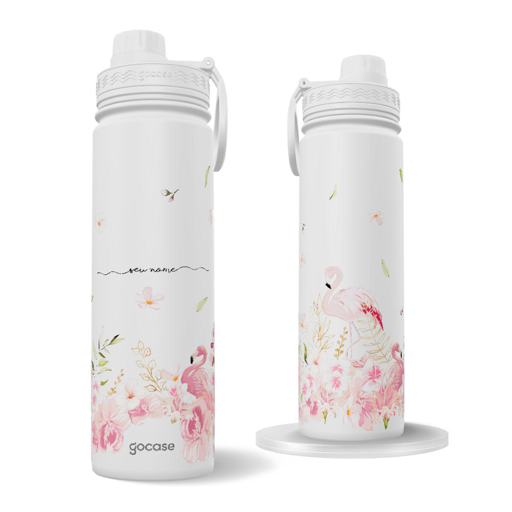  Garrafa Térmica Fresh + Ebook - Flamingo Glitter