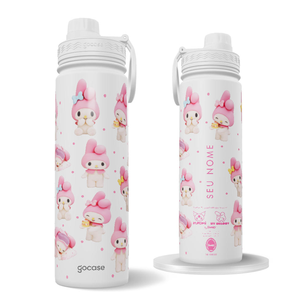 Garrafa Térmica Fresh + Ebook - My Melody & Kuromi - My Melody Pattern