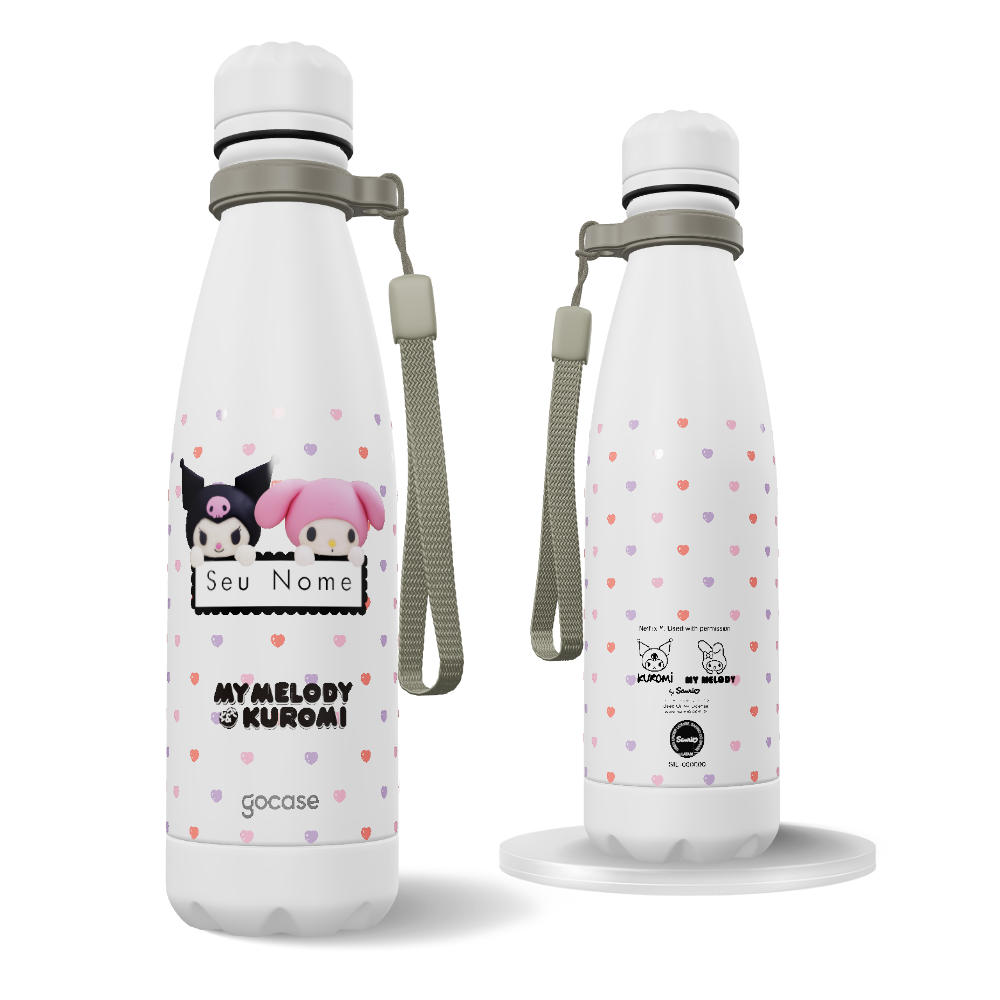 Garrafa Térmica Urban + Ebook - My Melody & Kuromi - Tag Name