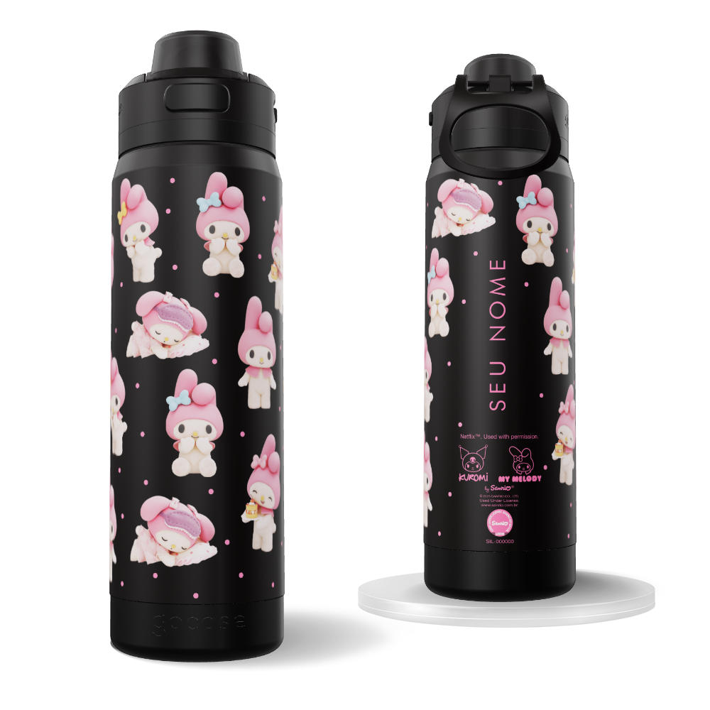 Garrafa Térmica Flip Pro - My Melody & Kuromi - My Melody Pattern
