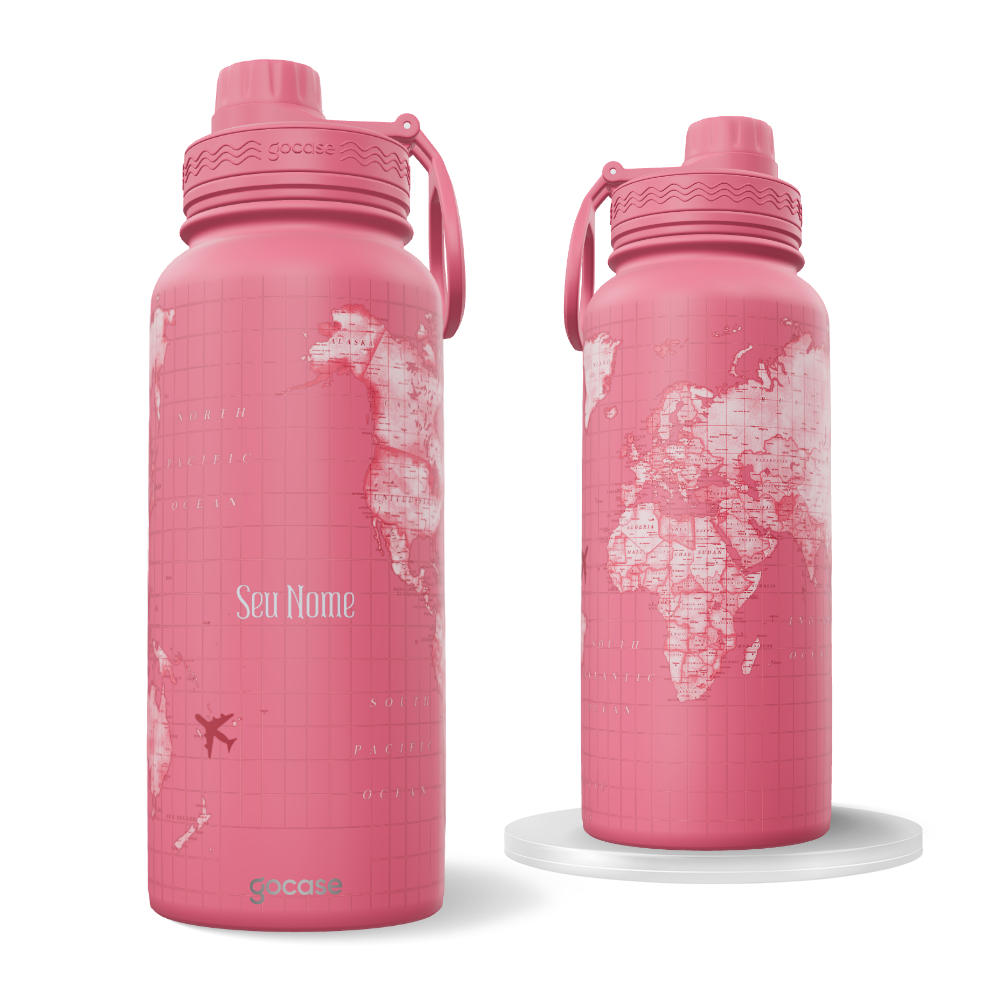 Garrafa Térmica Fresh Melancia + Ebook - Mapa Mundi