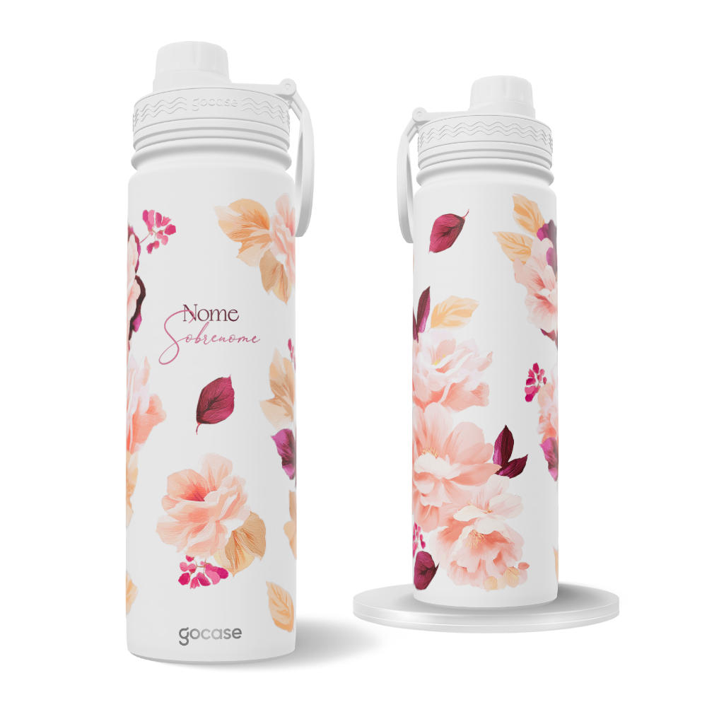 Garrafa Térmica Fresh + Ebook - Jardim Rosê