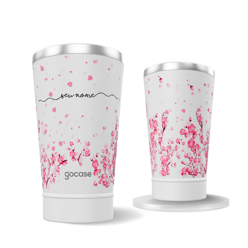  Copo Térmico + Ebook - Pétalas de Cerejeira